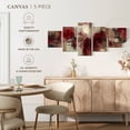 thumbnail image 4 of Elephant Stock Stone Gardens Wall Art - Horizontal Multi Panel Canvas - Living Room Wall Decor - Abstract Multi Panel - Gray And Red Decor By Silvia Vassileva - 42" x 19", 4 of 4