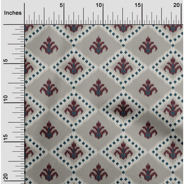 oneOone Polyester Lycra Fabric Argyle Ikat Printed Craft Fabric BTY 56 Inch Wide