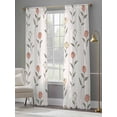 thumbnail image 3 of Spring Floral Sheer Curtains 96 Inch Length 2 Panels Set, Watercolor Botanical Elegant Summer Voile Window Treatment Semi Sheer Long Curtains Drapes for Bedroom/Living Room/Kitchen 52"x96"x2, 3 of 7