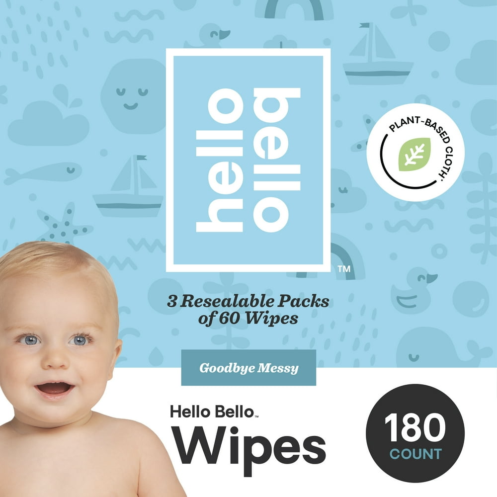 Hello Bello Baby Wipes, Unscented, 180 Count