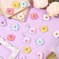 thumbnail image 5 of 1 Box 24Pcs 6 Colors Resin Flower Charms with Loop Blossom Charm with Butterfly Small Four Petals Floral Pendants DIY, 5 of 7