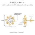 thumbnail image 4 of Rosec Jewels Lab Created Diamond Flower Earrings - 2 Carat Diamond Earrings (6 mm, Ef-Vs Quality) - Anniversary Gift, 14K Yellow Gold, 4 of 6