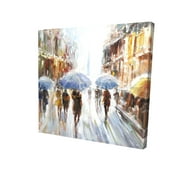 Abstract rain in the city - 08x08 Print on canvas