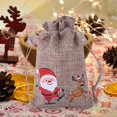 thumbnail image 3 of Bolsa De Regalo De Lino De Navidad, Joyería De Papá Noel, Bolsa De Regalo De Almacenamiento De Dulces De Chocolate Para Niños, Decoración De Fiesta De Navidad 10 Uds. Serendint HA042679-02, 3 of 6