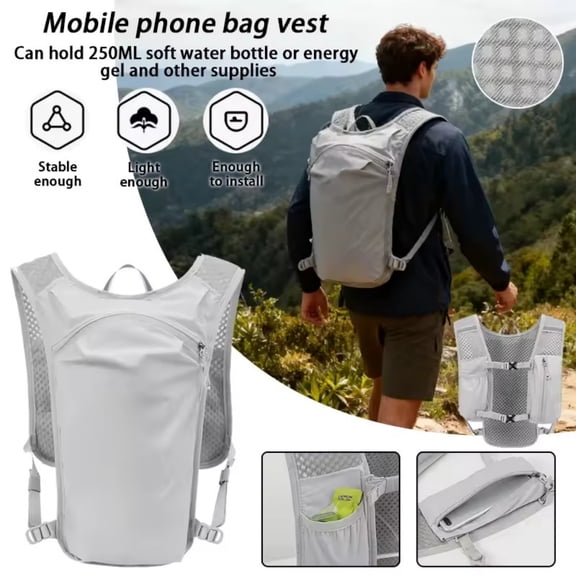 Trail Running Backpack Breathable Hydration Vest Lightweight Cycling Run Jogging Marathon Backpack Outdoor Sports Hiking Vest