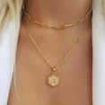 thumbnail image 2 of Dainty Gold Necklace for Women - 14K Solid Gold Over Layering Necklaces for Women Cute Hexagon Letter Initial Necklaces for Women Gold Layered Necklaces for Women Jewelry Gifts, 2 of 2