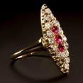thumbnail image 5 of HeartsAndYou Round Natural Ruby Moissanite Stylish Art Ring 14k SOLID Yellow Gold Valentine, 5 of 9