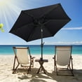 thumbnail image 4 of Costway 7.5 ft Solar Powered Patio Umbrella with LED Lights Push Button Tilt Crank Handle Black, 4 of 10
