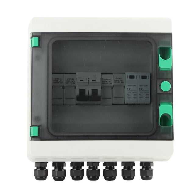 PV Combiner Box Solar PV Combiner Box 2 String Thunder Protection Disyuntor 2 En 1 Out DC550V IP65 A Prueba De Agua Con Inversor MPPT