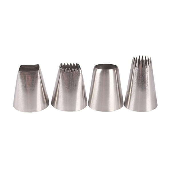 Boquillas de Metal Inteprter para Decoración de Crema de Pasteles 4 Uds Acero Inoxidable