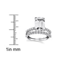 thumbnail image 4 of Metal Masters Womens Sterling Silver 925 Bridal Set Engagement Rings 4.5Ct Emerald Cubic Zirconia 9, 4 of 8