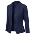 thumbnail image 3 of Vedolay Womens Tops Women's Casual Open Front Long Sleeve Work Business Lapel Jacket Blazers with Pockets,Dark Blue M, 3 of 5