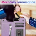 thumbnail image 5 of Funda para iPhone 7 Plus 8 Plus con tarjetero de piel sintética con estampado de flores de datura, 5 of 5