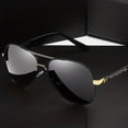 thumbnail image 3 of Retro Large Frame Polarized Metal Glasses for Men - Stylish Toad Mirrors, Anti-Glare Driving Mirrors, Durable Frames, Wide Vision, Classic Design, Trendy Accessories, 3 of 5