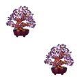 thumbnail image 1 of Toystoory Mini Crystal Money Tree Bonsai Style Purple Decor Home Office Tree Feng Shui Tipo 1 2Conjunto, 1 of 6