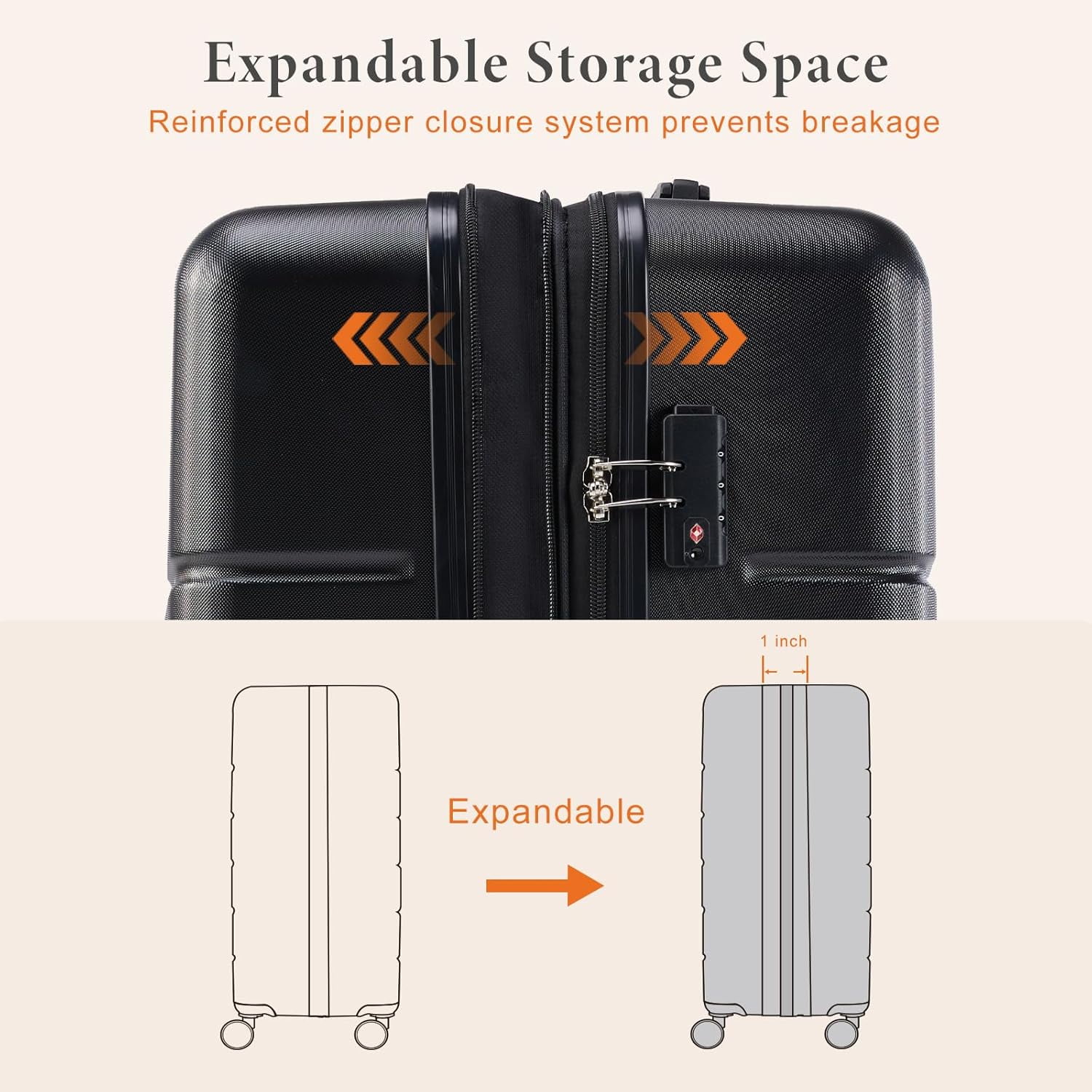 Nextay Carry on Luggage, Hardshell Lightweight Suitcase with Double Spinner Wheels and TSA Lock, 20 Inch
