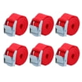 thumbnail image 1 of 6 Piezas Carga Amarre Abajo Correas con Leva Bloqueo Hebilla Nylon para Coche  Red 1m*2.5cm, 1 of 1