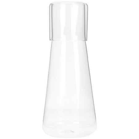 

NUOLUX Convenient Glass Bottle Bedside Desktop Water Carafe Transparent Water Jug with Cup