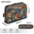 thumbnail image 3 of Standing Pencil Case with Base Large Capacity Stationery Pouch Pen Bag with Zipper for Women Men Feathers and Leopard Print, 3 of 7