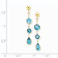 thumbnail image 2 of 14K Yellow Gold Blue Topaz Gemstone Dangle Earrings, 2 of 2