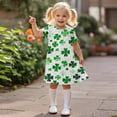 thumbnail image 6 of St Patrick Dress For Girls Puff Sleeve Crew Neck Festival Print Dresses Casual Loose Stylish Holiday Outfits (4-5 Years, White), 6 of 9