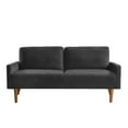 thumbnail image 5 of Cterwk Upholstered Velvet Sofa Couch with Wood Legs, 3 Seater Loveseat Sofa Living Room, Home, Apartment, Office, Black, 5 of 8