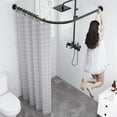 thumbnail image 3 of SIKAIQI Stretchable 304 Stainless L Shaped Bathroom Bathtub Corner Shower Curtain Rod Rack (Black 27.55"-39.37"x27.55"-39.37"), 3 of 5