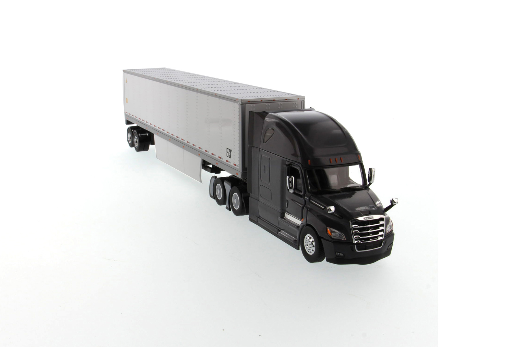 Freightliner New Cascadia SBFA Sleeper Cab Truck Tractor with Dry Cargo  Van, Black and White - Diecast Masters 71047 - 1/50 scale Diecast Model Toy 