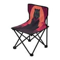 thumbnail image 2 of WOBOGO Black Tiger with Glowing Green Eyes Camping Chair Convenient Four Corner Backrest Folding Stool Can Hold Up to 220lbs, 2 of 8