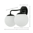 thumbnail image 4 of JONATHAN Y Louis Parisian Globe 15" 2-Light Metal/Frosted Glass Modern Contemporary LED Vanity Light, Black, 4 of 13