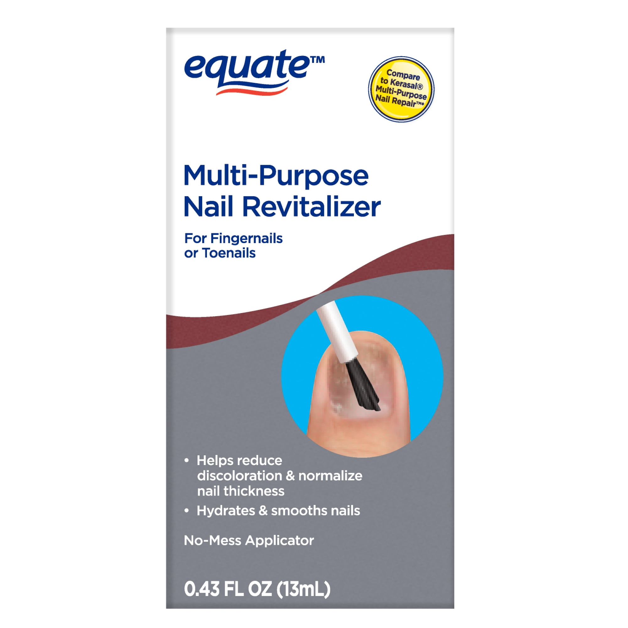 Equate Multi-Purpose Nail Revitalizer Treatment for Fingernails or Toenails, 0.43 fl oz