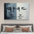 thumbnail image 4 of Modern Abstract Artwork Depicting Two Similar Faces Poster Decorative Painting Canvas Wall Art Living Room Posters Bedroom Painting,Frame-style,20x30inch(50x75cm), 4 of 8