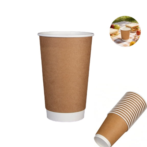 Disposable Cups 16oz Durable Leak-Proof Drink Cups Disposable Paper Coffee Tumbler for Cold and Hot Drinks Ideal for Events & Daily Use