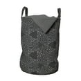 thumbnail image 1 of Abstract Laundry Bag, Inked Hand Drawn Inspired Modernistic Art Pattern Grungy Style Illustration, Basket with Handles Drawstring Closure for Laundromats, 13" x 19", Dark Grey White, by Ambesonne, 1 of 4