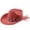 Brick Red, variant on Western Cowboy Hat With Rolled Brim For And Outdoor Adventure Travel Riding Country Style Hat Bands for Women