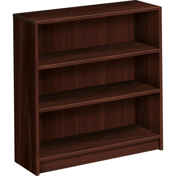HON, 1870 Series 3Shelf Bookcase, 36"W, 1 Each, Mahogany