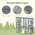 thumbnail image 6 of PawHut Catio Outdoor Cat Enclosure, Large Wooden Cat House with 6 Jumping Platforms, Weatherproof Roof, for 1-3 Cats, 59" x 28" x 60", Gray, 6 of 8