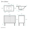 thumbnail image 2 of Classe 36 in. White Oak Bathroom Vanity With White, 3-Hole Ceramic Sink Top, 2 of 8