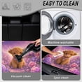 thumbnail image 5 of COEQINE Universal Car Trunk Mat All Weather Cargo Liner Floor Mat with Non-Slip Backing Scratch-proof Pet Cargo Mat Suitable for Most Car Models, Highland Cow Floral Purple Pink, 5 of 7