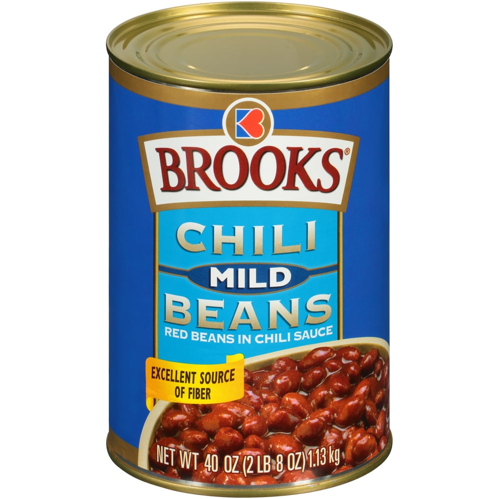 Brooks Chili Beans, Canned Red Beans in Chili Sauce, Mild Flavor, 40 oz.