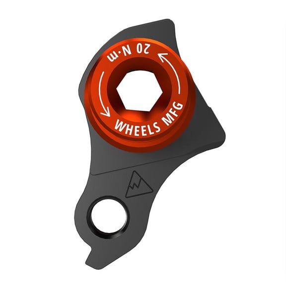 Wheels Manufacturing Universal Derailleur Hanger - 404-3, For Frames designed to accept SRAM UDH, Black/Orange
