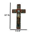 thumbnail image 2 of Rustic Southwestern Tribal Chic Feather With Colorful Floral Motifs Wall Cross, 2 of 9