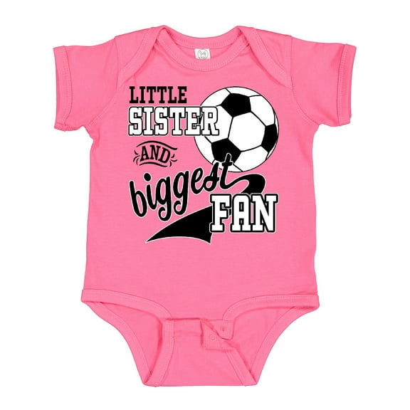 Inktastic Little Sister and Biggest Fan Soccer Player Girls Baby Bodysuit