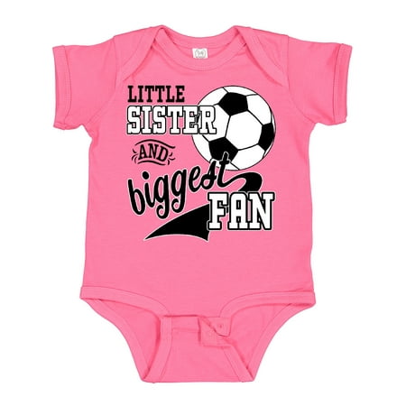 

Inktastic Little Sister and Biggest Fan- Soccer Player Gift Baby Girl Bodysuit