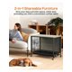 thumbnail image 4 of 27-pulgada dog crate muebles: de madera dog kennel con wheels y double door, decorative pet house con removable tray - moderno end mesa metal dog cage para sala de estar, dormitorio, y outdoors, 4 of 9
