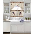thumbnail image 4 of Independence Day Kitchen Curtains Sets for Windows 3 Piece, Rustic Texas Star Farmhouse Wooden Kitchen Curtains and Valances Tier Set 24 Inch Length Swag Curtain for Living Room Cafe Bathroom Bedroom, 4 of 6