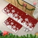 thumbnail image 5 of Juego de 2 tapetes antideslizantes para cocina | Felpudo rojo con copos de nieve | Tapetes de interior 100 % poliéster | Respaldo de goma antimanchas | Decoración para entrada, cocina y comedor, 5 of 6