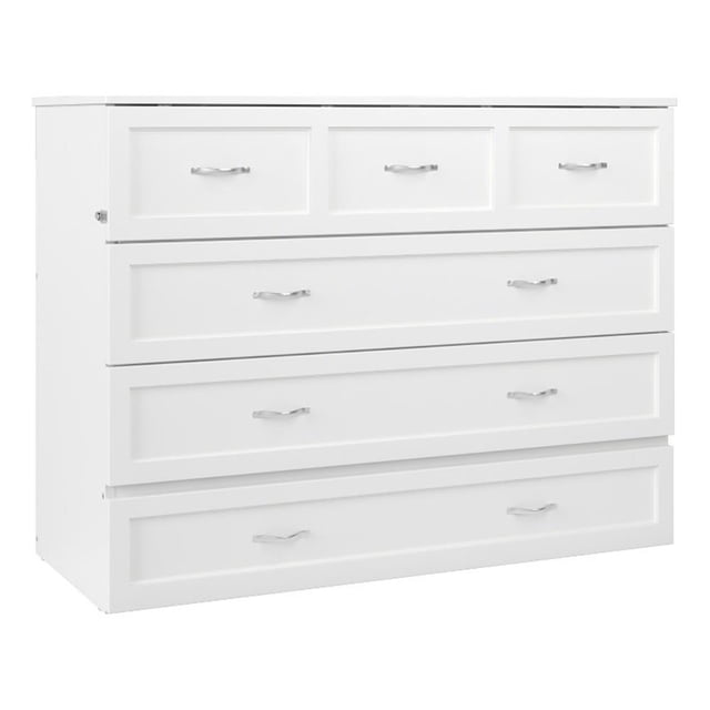 Atlin Designs Lit Escamotable Coffre en Bois Massif Blanc Matelas Grand Prêt à Assembler