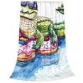 thumbnail image 2 of Vsdgher Alligator Donut Pool Float Ultra-Soft Micro flannel Blanket Throw Blankets for Couch Sofa, Bed (4 sizes)-50"x40", 2 of 7