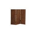 thumbnail image 4 of Wooden Foldable 3 Panel Room Divider with Plank Style, Small, Brown, 4 of 5